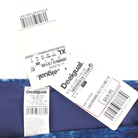 Desigual Eloise Multicolored Sequin Side Tie Pink Tassels Bikini Swim Bottom - L - Picture 8 of 14